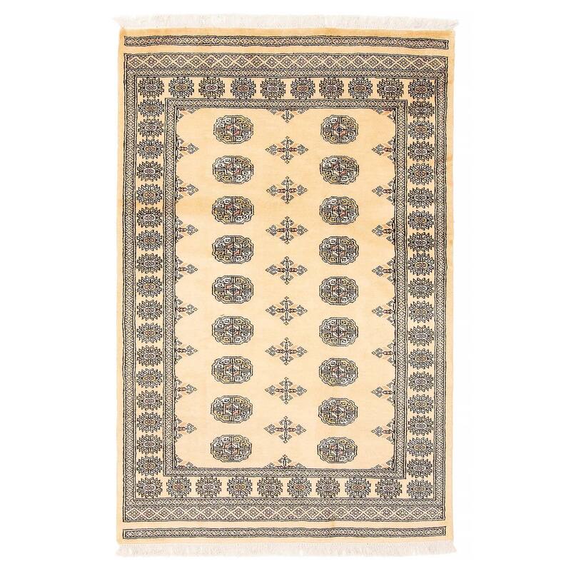 ECARPETGALLERY Hand-knotted Finest Peshawar Bokhara Beige Wool Rug - 4'0 x 6'1 - Beige - 4'0 x 6'1