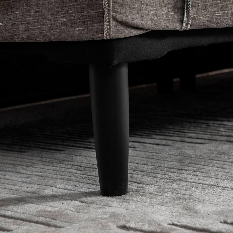 90.55" Wide Modern Bench,Window-side Bench with Armrests,Chenille Chaise Lounge Couch with 2 Bolster Pillows