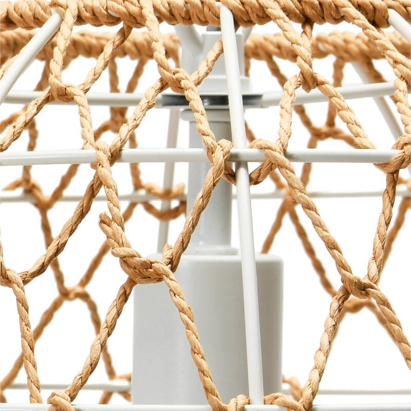 Robert Stevenson Lighting Alaina - Paper Rope and Metal Ceiling Light - 14L x 14W x 76H