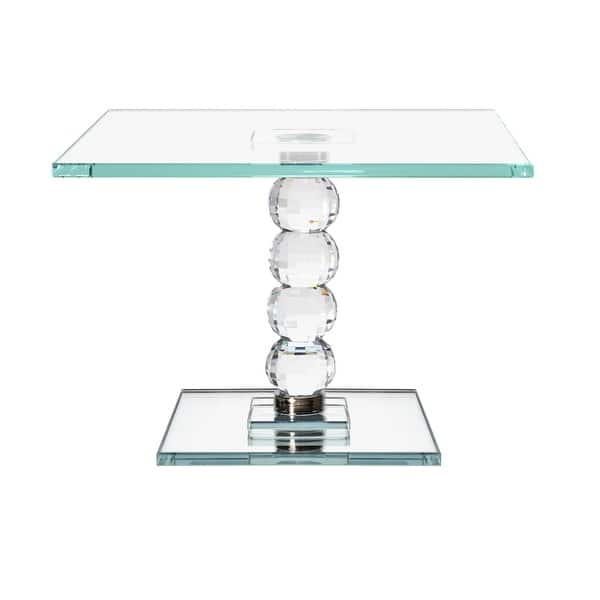 slide 2 of 3, Exquisite Crystal Dessert Stand with Mirror Pedestal Base