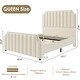 preview thumbnail 11 of 28, Platform Bed Frame with 50.2" Headboard, Velvet Upholstered Bed Frame