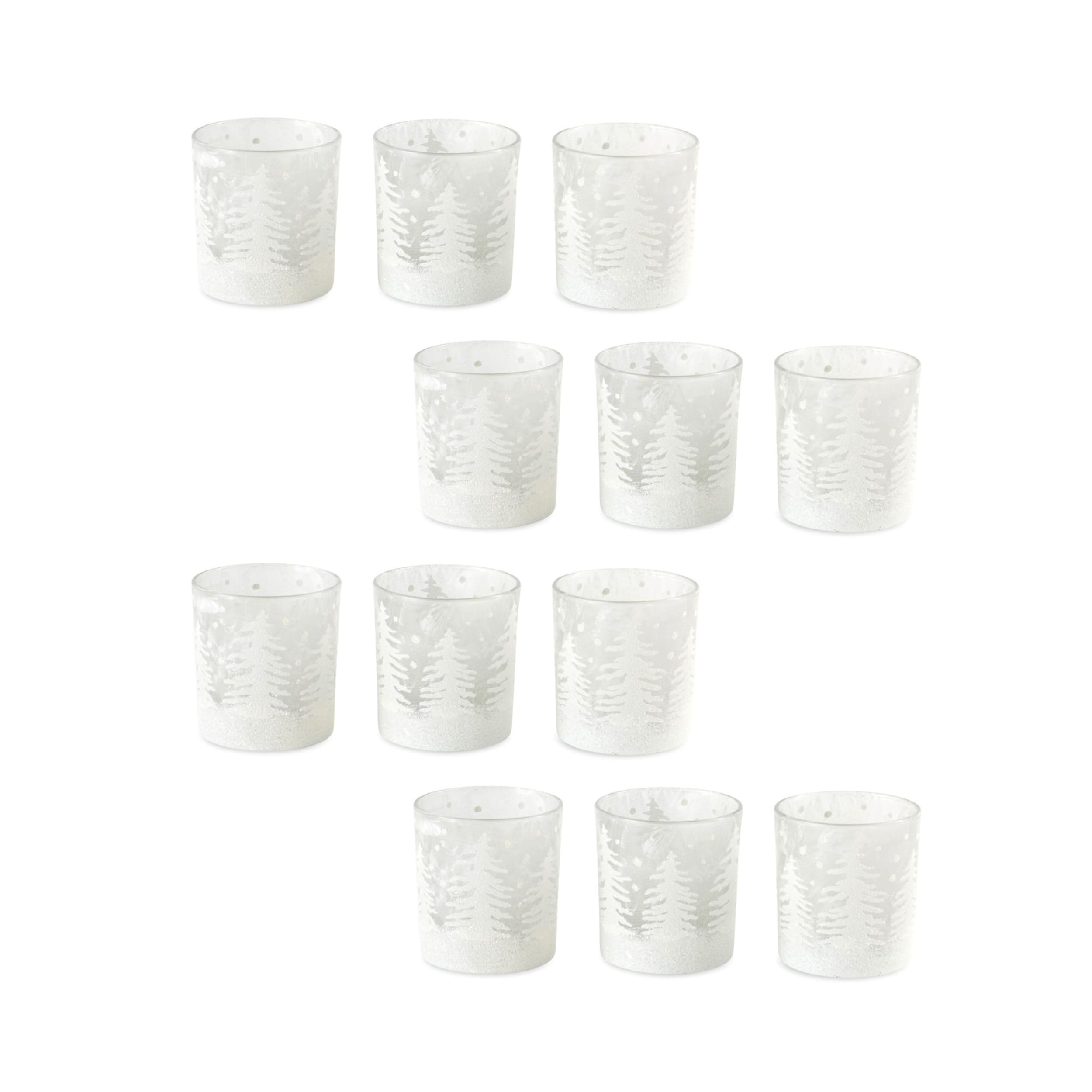 Glass Tree Votive Holder in PVC Box (Set of 12)