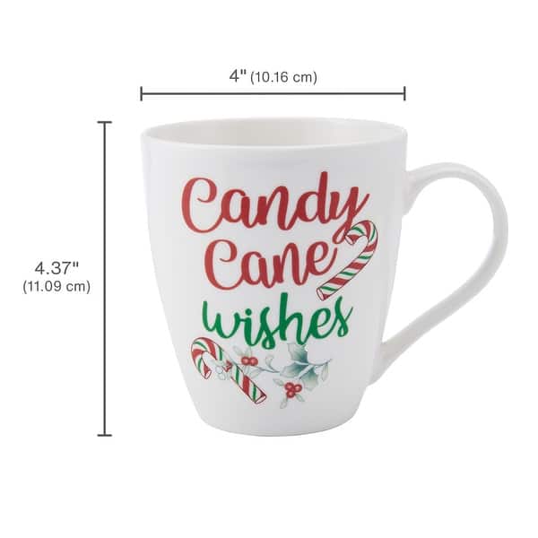 Winterberry Set of 6 Sentiment Mugs, 18 Oz