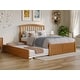 preview thumbnail 9 of 48, Richmond Full Solid Wood Platform Bed with Footboard & Full Trundle Light Toffee