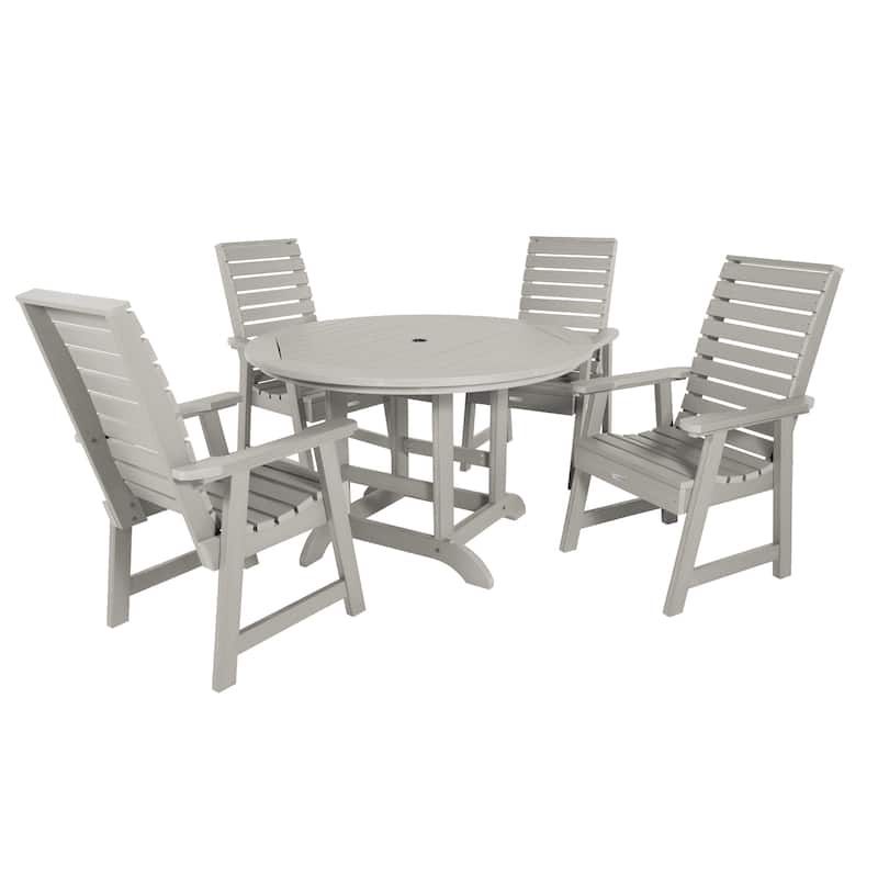 Weatherly 5-piece Outdoor Dining Set - 48" Round Table, Dining-height - Harbor Gray