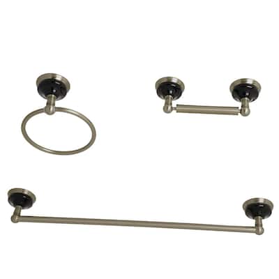Kingston Brass Water Onyx 3 Piece Bathroom Package with 18" Towel Bar,