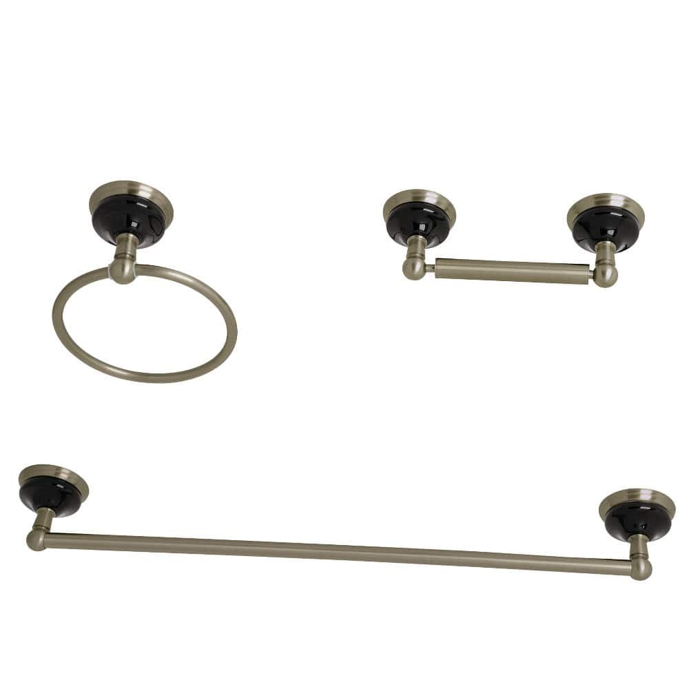 Kingston Brass Water Onyx 3 Piece Bathroom Package with 18" Towel Bar,