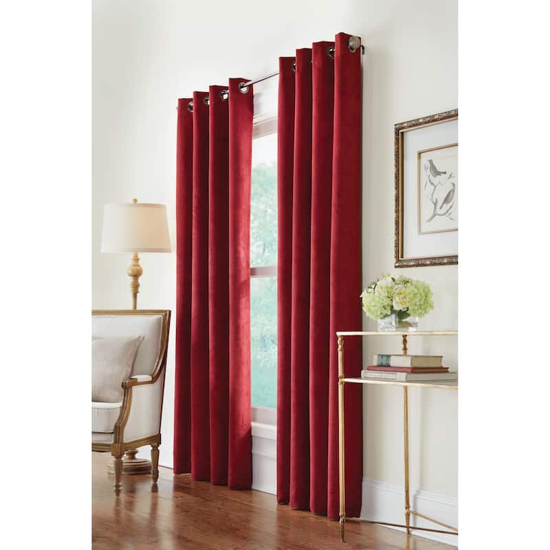 Thermaplus Navar Total Blackout Woven Faux Suede Curtain Panel