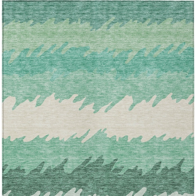 HomeRoots Striped Transitional Rectangle Outdoor Rug