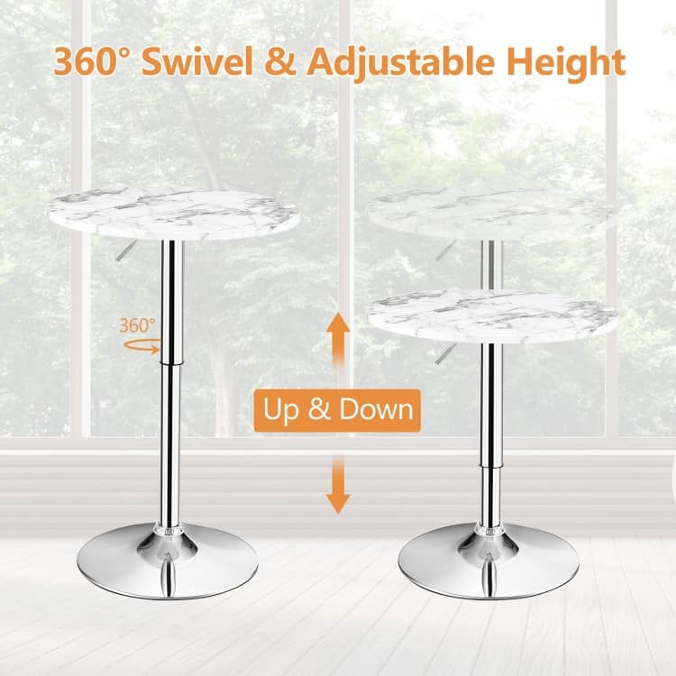 Round Height Adjustable Bistro Bar Table - 24" x 24" x (28-36)" (L x W x H)