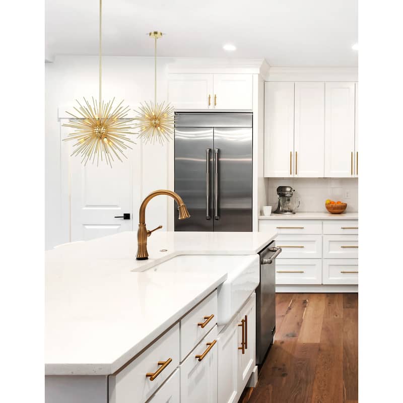 Savannah 6 Light Chandelier With Gold Leaf Finish - Gold Leaf