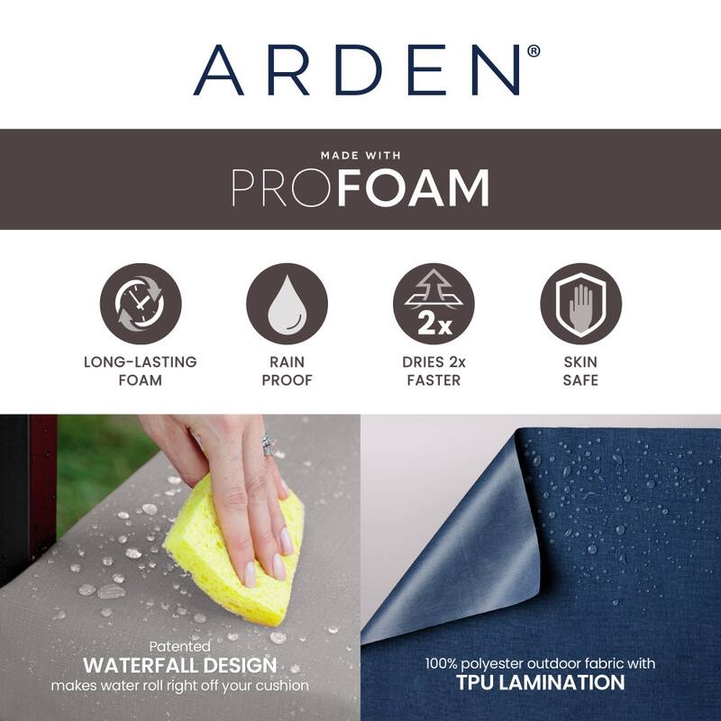 ARDEN Foam Outdoor Dining Chair Cushion, 20 x 20