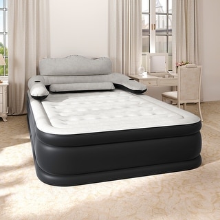 Air Bed With Integrated Pump And Headboard Blow-Up Mattress
