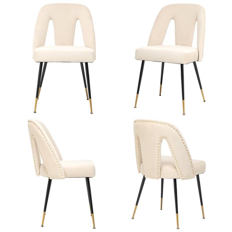 Modern Velvet Upholstered Dining Chairs Set of 6