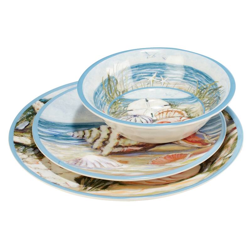 Certified International Seacoast Melamine 12-piece Dinnerware Set, Service for 4