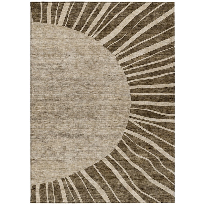HomeRoots Abstract Transitional Rectangle Outdoor Rug