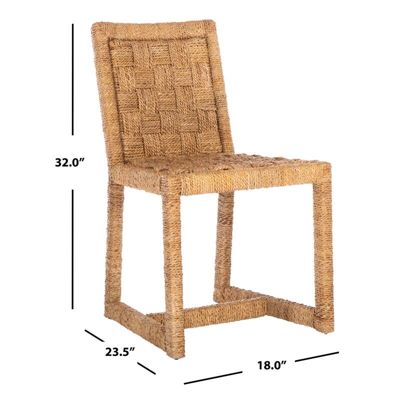 SAFAVIEH Couture Spirica Woven Dining Chair - 18" W x 23.5" L x 32" H - 18Wx24Dx32H