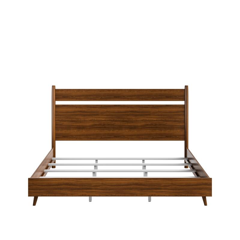 Ludwig Brown Wood King Panel Bed