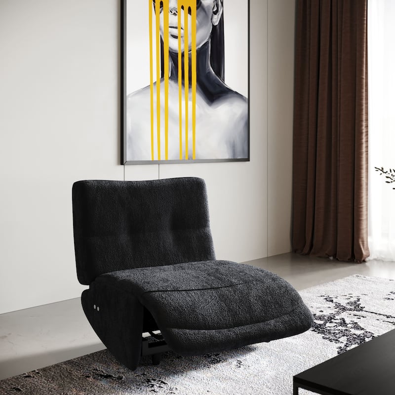 Divani Casa Basil Modern Dark Grey Fabric Small Electric Recliner Chair - Grey