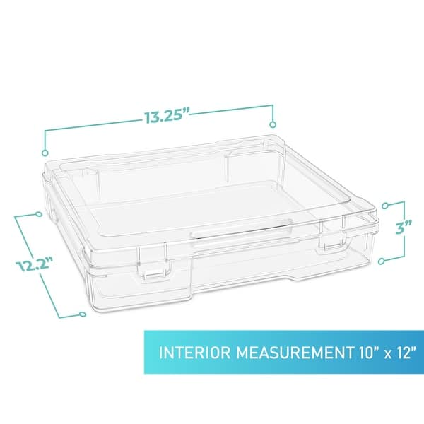 Sorbus Set of 3 Wide Hanging File Organizer Bin, Interior 10"x12" Clear Plastic Stackable for Document Storage