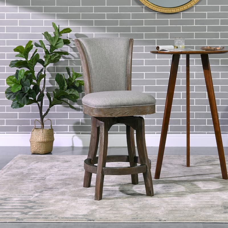 Henry 27" Swivel Upholstered Counter Height Bar Stool