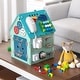 preview thumbnail 3 of 12, Costway Wooden Busy House Montessori Toy with Sensory Games & Interior - See Details