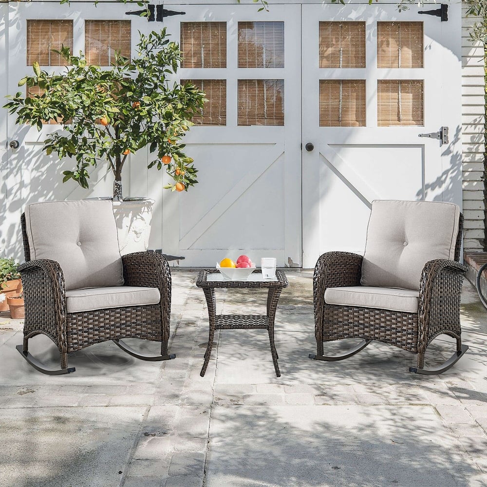 Gymojoy Outdoor Rocking Chairs Set of 2 Patio Furniture Sets