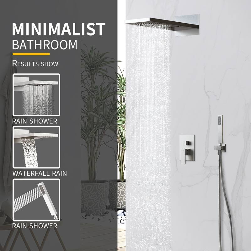 GIVINGTREE Deluxe 22" Wall Mounted Waterfall Rain Shower System (valve Included)