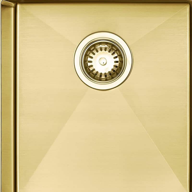 HomeRoots 10" X 33" Gold Stainless Steel Undermount Kitchen Sink - 33.00 in. x 10.00 in. x 18.00 in.