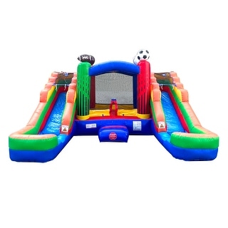 Pogo Bounce House Crossover Double Water Slide Bounce House Combo, Sports