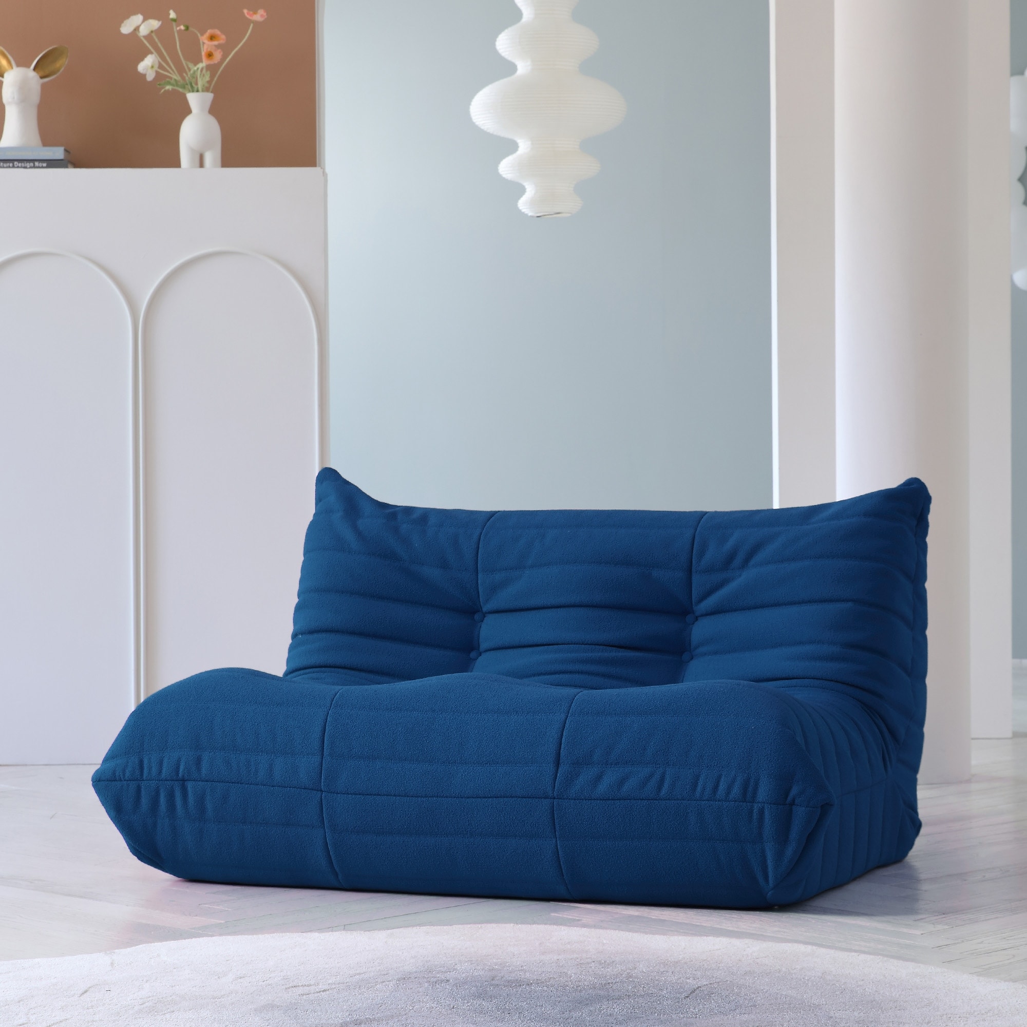 Lounge Lazy Sofa Teddy Fabric Floor Sofa Bean Bag Chair for