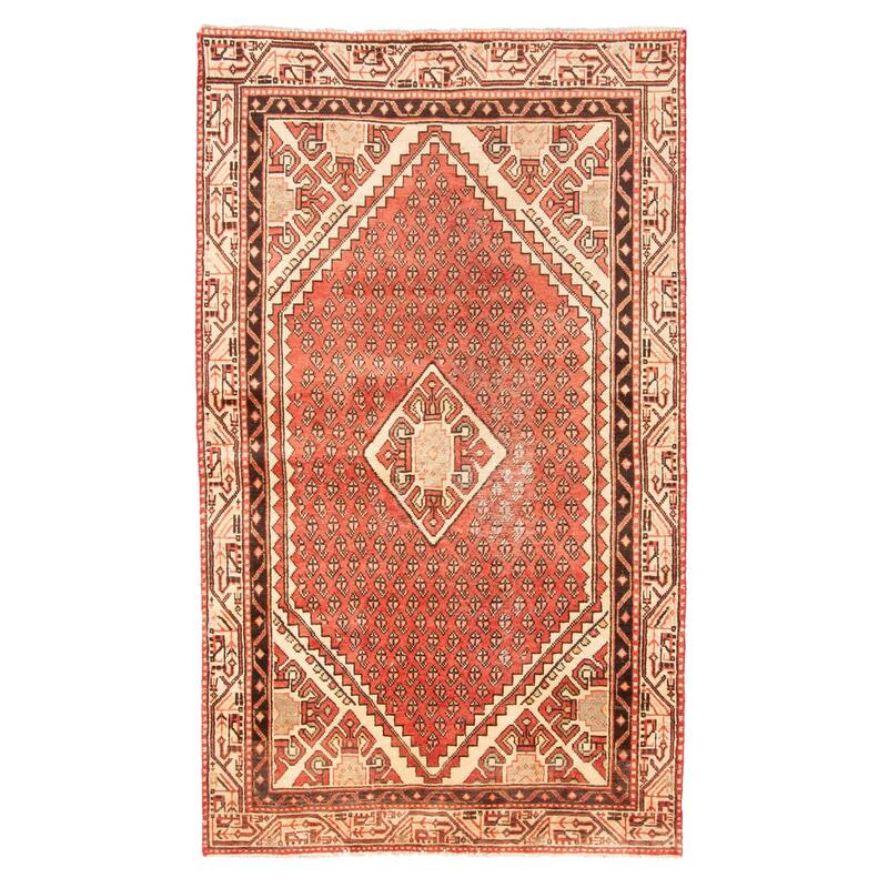 ECARPETGALLERY Hand-knotted Andelz Red Wool Rug - 3'11 x 6'8