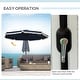 preview thumbnail 13 of 39, Outsunny 9ft Patio Umbrella with Push Button Tilt and Crank, Ruffled Outdoor Market Table Umbrella with Tassles and 8 Ribs