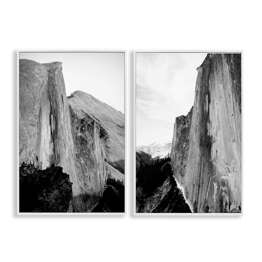 Stupell Monochrome Yosemite Cliffs Framed Giclee Art Design By Gemma Bardot (Set of 2)