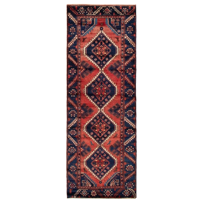 ECARPETGALLERY Hand-knotted Anadol Red Wool Rug - 3'3 x 9'8 - Red - 3'3 x 9'8