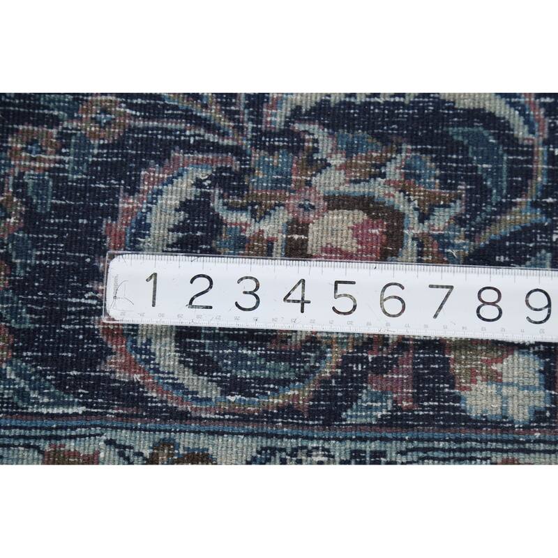 Distressed Traditional Mashad Persian Antiqu Rug Handmade Wool Carpet - 8'4"x 11'5"