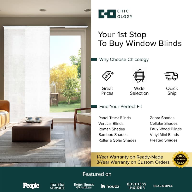 CHICOLOGY Adjustable Sliding Panels, 4-Rail Track, Light Filtering