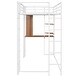 preview thumbnail 39 of 58, Twin Size Metal Loft Bed with Ladder, Fence, Shelves, and Desk