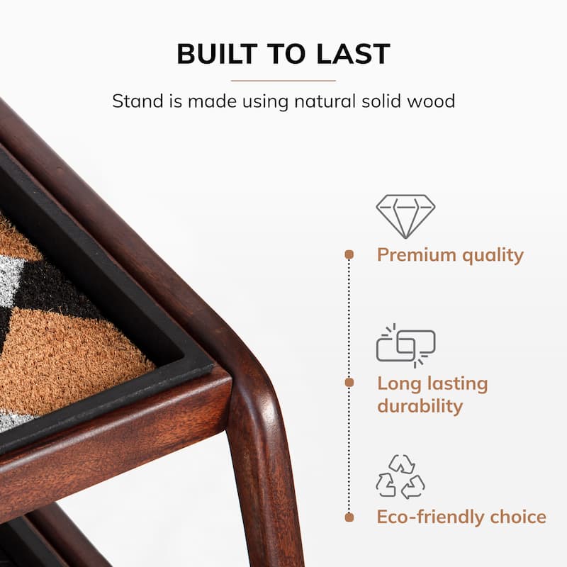 Jani Double-Tier Brown Stand 3-Pair Rubber Boot Trays