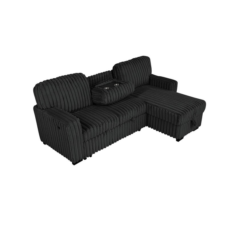 Best Quality Furniture 2-Piece Corduroy Sectional