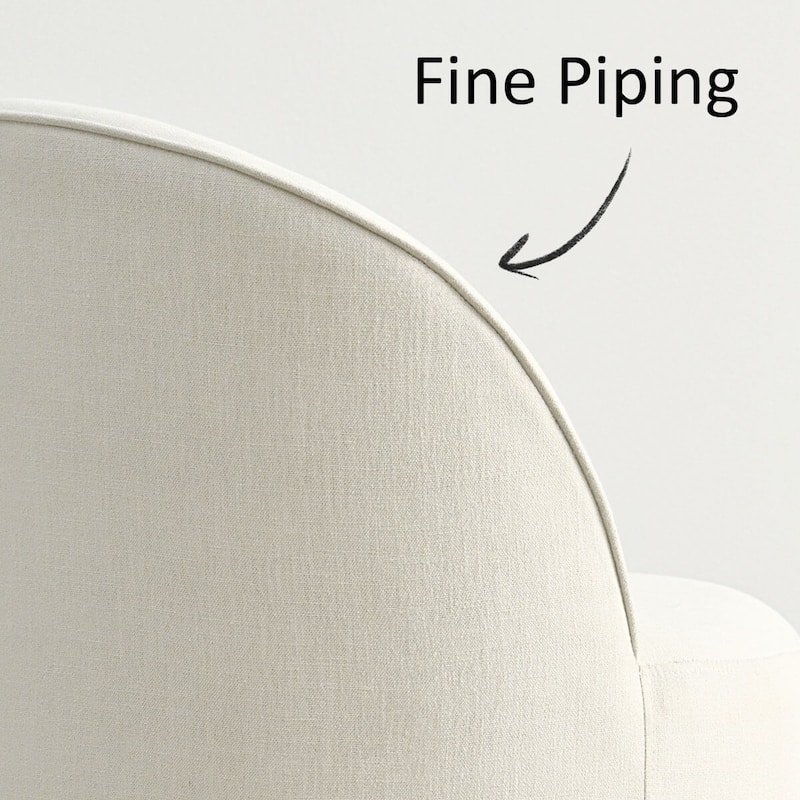 Upholstered Linen Barrel Accent Chair with with Castors(Set of 2)