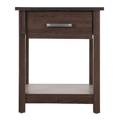 LYKE Home Contemporary Wenge Nightstand