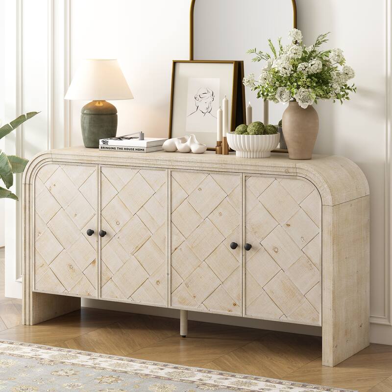 Designed Storage Cabinet Sideboard with Adjustable Shelves, Suitable for Living Rooms, Entrance and Study Rooms