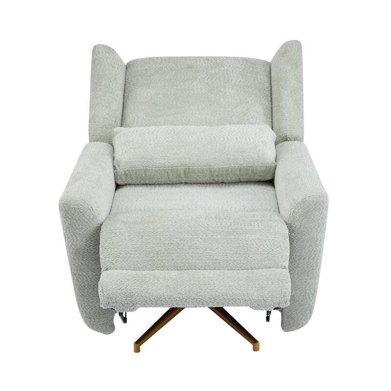 Boucle Fabric Power Recliner Chair, Swivel Armchair with Adjustable Backrest, Modern Swivel Recliner with Thick Cushion