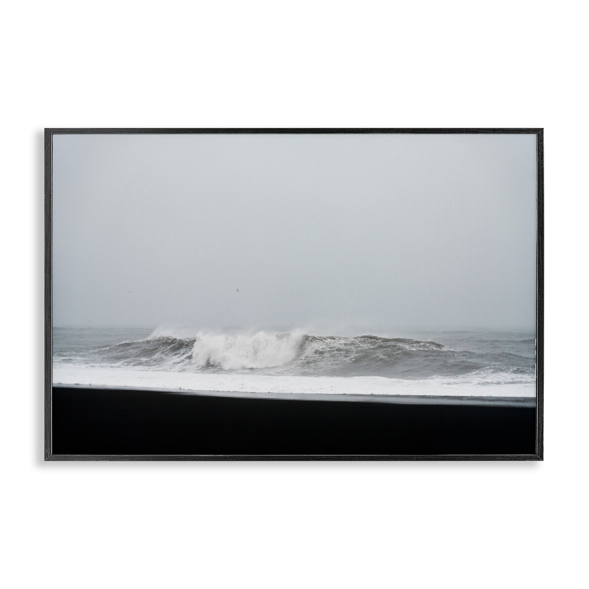 Stupell Black Sand Beach Waves Framed Giclee Art Design By Jade Sharp Photo