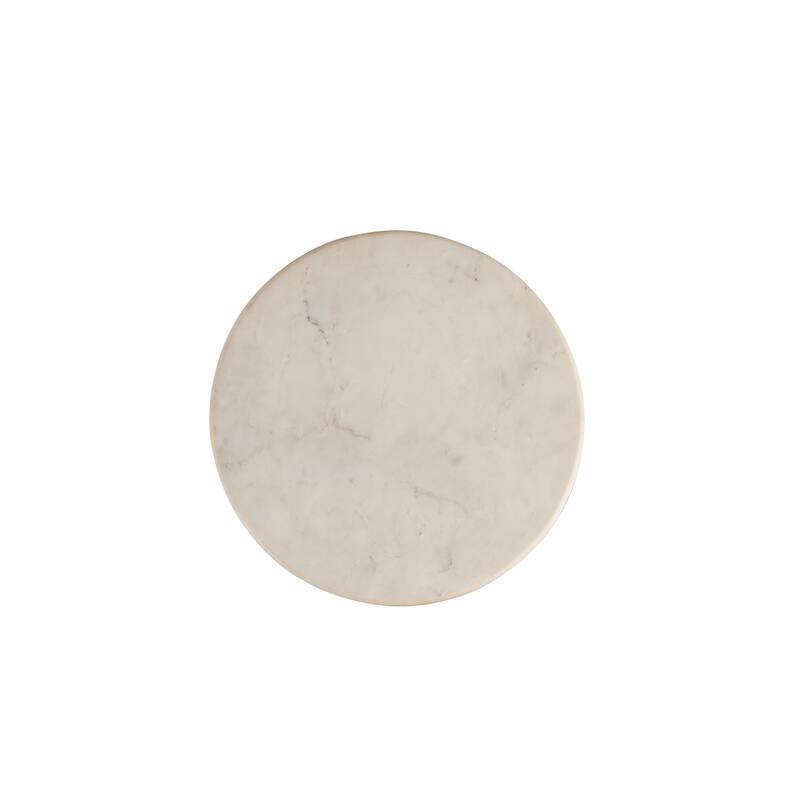 Albany Living 18" Marble Top Solid Wood Round End Table