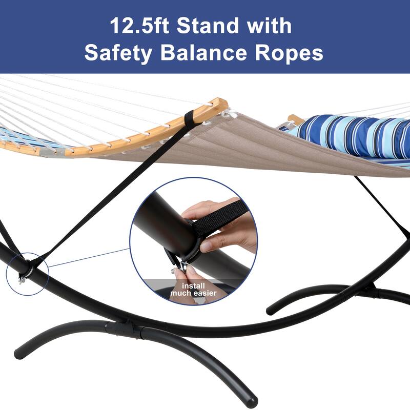 Portable Freestanding Hammock with Curved Stand for Outside