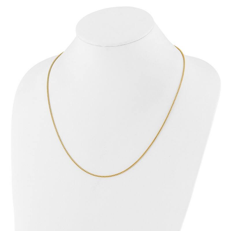 Curata 925 Sterling Silver Gold Plated Adjustable 1.5mm Round Box Chain Necklace