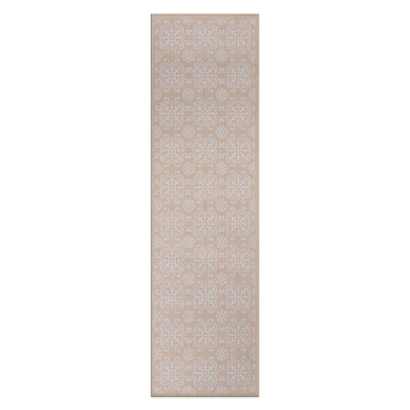 World Rug Gallery Transitional Geometric Textured Flat Weave Indoor/Outdoor Area Rug