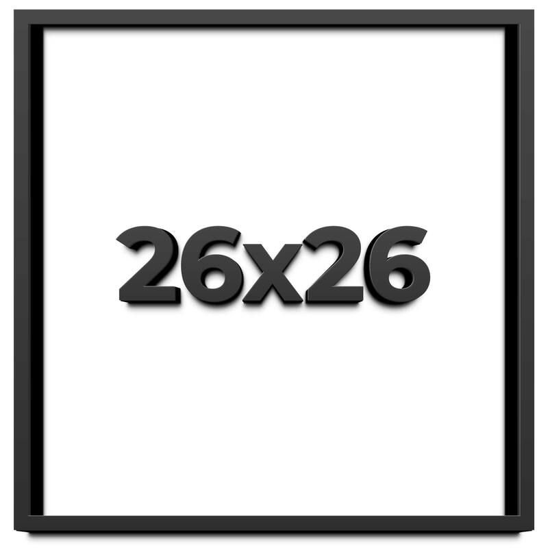 26x26 Shadow Box Frame Black | 1 inches Deep Real Wood Contemporary